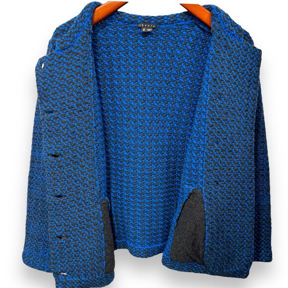Theory Ambril Loryelle Wool Cardigan Sweater Size Medium Chunky Knit Jacket - Picture 9 of 12